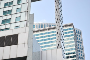 Glass Windows of a modern business building exterior