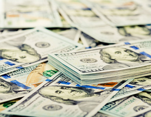 Background with money american hundred dollar bills