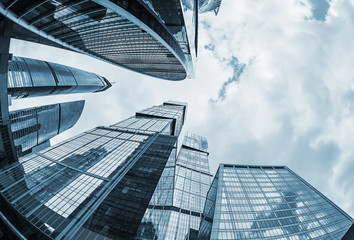 Fototapeta na wymiar futuristic modern skyscrapers of glass and metal
