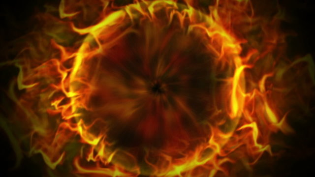 Fiery Ring and Flames Background, Loop