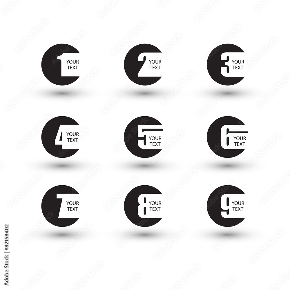 Poster numbers set. design vector illustration.