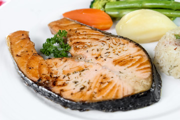 Grilled Salmon steak