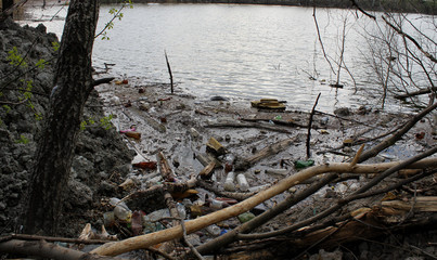 Environmental disaster after construction in city