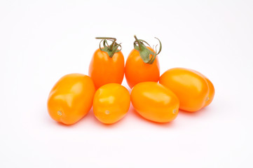 Yellow Tomatoes on White Background