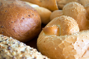 Various breads closeup