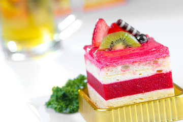Strawberry cake on