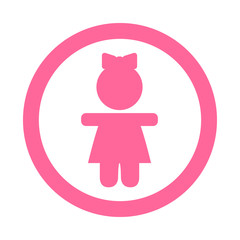 Icono redondo chica rosa