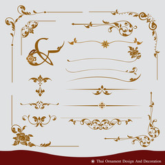 Vector set of Thai ornament design and decoration