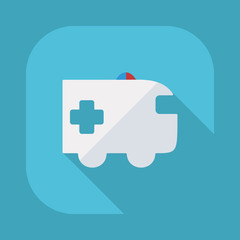 Flat modern design with shadow vector icons: ambulance