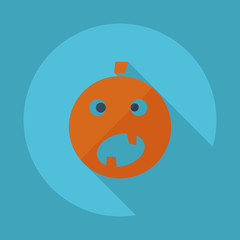 Flat modern design with shadow vector icons: halloween pumpkin