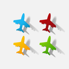 Paper clipped sticker: aircraft airliner