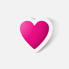 Paper clipped sticker: heart