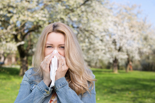 Allergie, Frühling, Frau