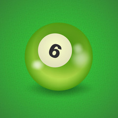 set of billiard balls, billiards, American ball number 6