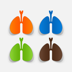 Paper clipped sticker: lungs