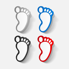 Paper clipped sticker: Footprint symbol