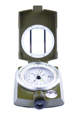 Military compass on a white background.