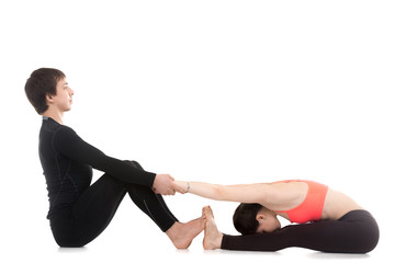 Obraz na płótnie Canvas Yoga practice with partner