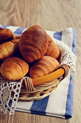 Croissants in a basket