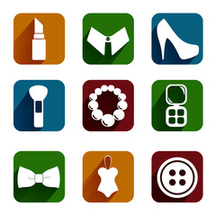 Volume icons set: fashion