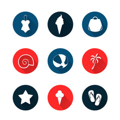 Volume colorful summer icons