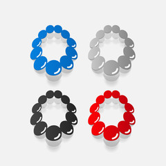 Realistic paper sticker: necklace