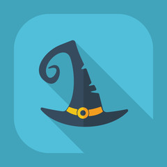 Flat modern design with shadow witch hat
