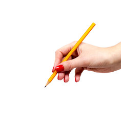Woman Holding Yellow Pencil