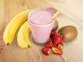 Smoothie. Smoothie made with strawberries and bananas