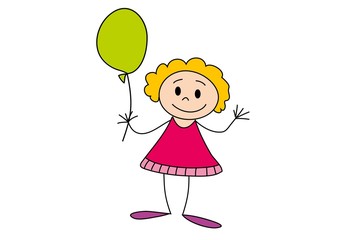dziewczynka z balonem - obrazy, fototapety, plakaty