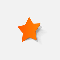 Paper clipped sticker: pentagonal star