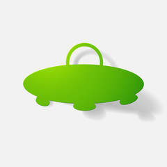 Paper clipped sticker: aircraft ufo