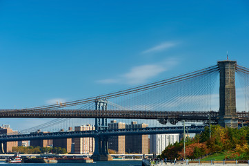 Fototapeta na wymiar Manhattan skyline view from Brooklyn