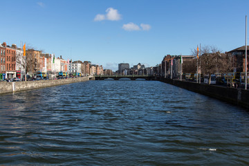 Fototapeta premium River Liffey in Dublin, Ireland, 2015