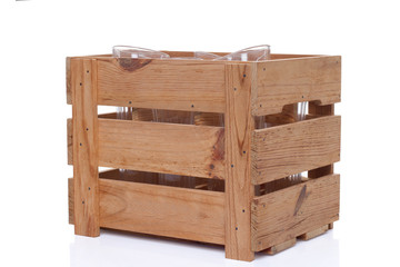 Crate with utensils