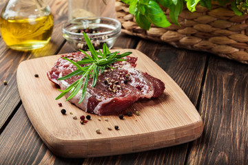Raw beef steak