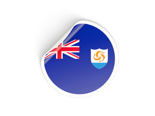 Round sticker with flag of anguilla
