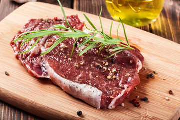 Raw beef steak