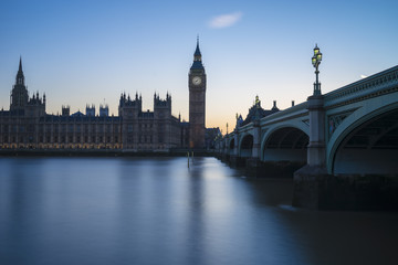 Fototapeta na wymiar Westminster and river blue