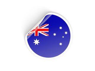 Round sticker with flag of australia
