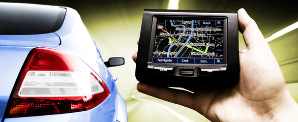 Gps in a man hand.