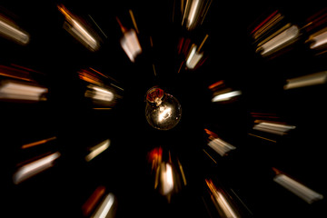 abstract picture of lamps, zoom effect