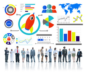 Obraz premium New Business Chart Innovation Teamwork Global Business Concept