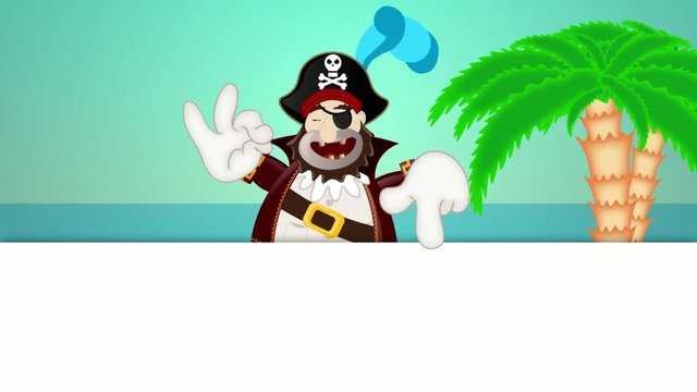 Friendly pirate funny cartoon illustration