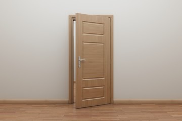 Enfilade, open the door inside. Frame for stop motion animation.