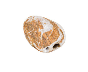 Stone sea pebbles isolated on white