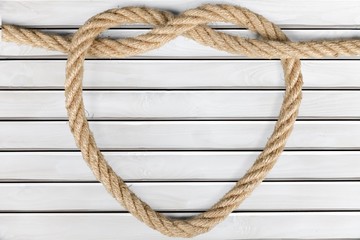 Rope. Heart shape from rope