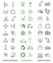 Fototapeta na wymiar Set of 48 icons: environment,business and finance