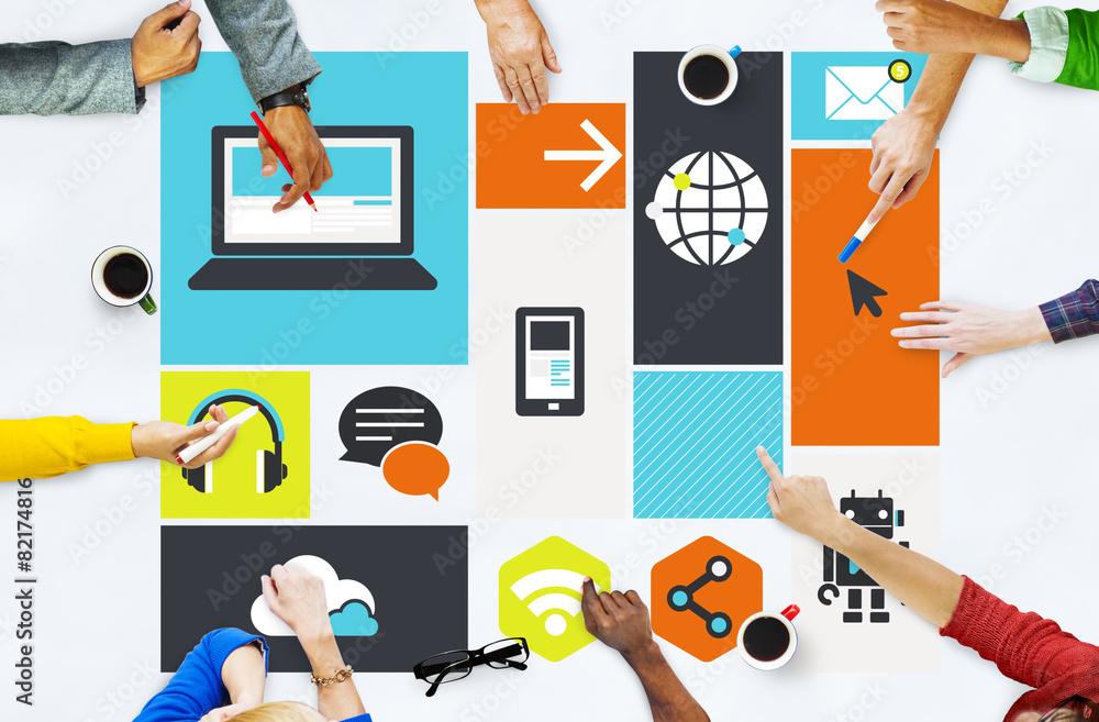 Poster computer cloud computing storage media digital concept