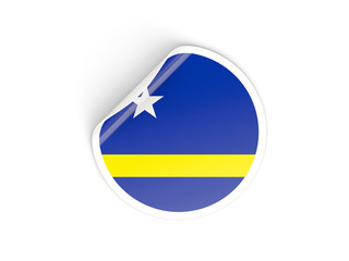 Round sticker with flag of curacao